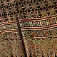 black gold ajrakh modal silk dupatta hand block printed large chand moon medallion bundi dot jaal body ornate eight-pointed star pallu traditional mihrab arched detail wedding festive wear sustainable luxury natural dyed with tassels