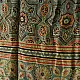 mulberry silk ajrakh dupatta olive green teal blue geometric star clover jaal block print heavy red black border hand block printed natural dyed silk dupatta