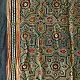 mulberry silk ajrakh dupatta olive green teal blue geometric star clover jaal block print heavy red black border hand block printed natural dyed silk dupatta