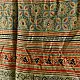 mulberry silk ajrakh dupatta olive green teal blue geometric star clover jaal block print heavy red black border hand block printed natural dyed silk dupatta