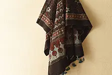 Sakhi . सखी | Ajrakh Block Printed Pure Cotton Dupatta  (17)