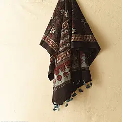 Sakhi . सखी | Ajrakh Block Printed Pure Cotton Dupatta  (17)