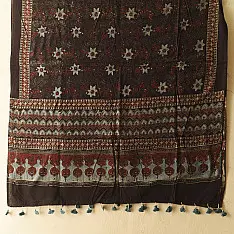Sakhi . सखी | Ajrakh Block Printed Pure Cotton Dupatta  (17)