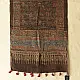 chocolate brown indigo madder red ajrakh modal silk dupatta hand block printed floral vine jaal body ornate geometric lozenge pallu traditional mihrab arched detail wedding festive wear sustainable luxury natural dyed with tassels