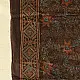 chocolate brown indigo madder red ajrakh modal silk dupatta hand block printed floral vine jaal body ornate geometric lozenge pallu traditional mihrab arched detail wedding festive wear sustainable luxury natural dyed with tassels