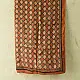 terracotta red ajrakh cotton square scarf black fish scale scallop block print hand block printed natural dyed scarf tassels