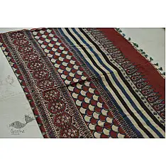 Charu . चारु ♢ Ajrakh Mulmul Cotton Saree ♢ 7