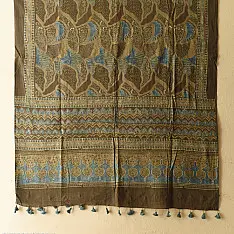 Sakhi . सखी | Ajrakh Block Printed Pure Cotton Dupatta  (18)