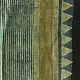 teal indigo ajrakh cotton square scarf vertical striped line block print sawtooth triangle geometric border hand block printed natural dyed scarf tassels
