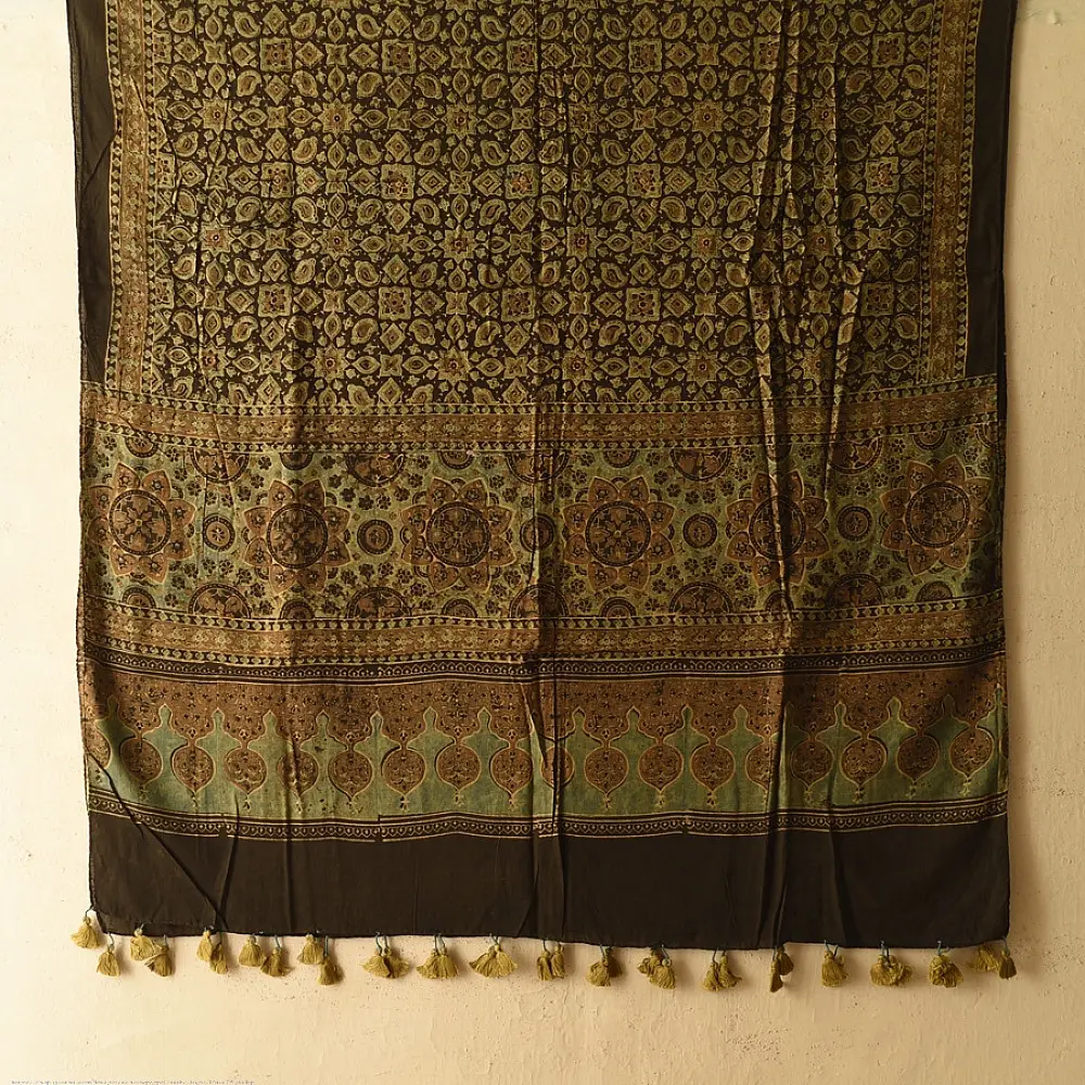 Shop Ajrakh Block Printed Pure Cotton Dupatta