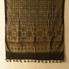 Sakhi . सखी | Ajrakh Block Printed Pure Cotton Dupatta  (19)