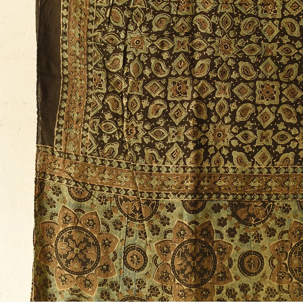 Shop Ajrakh Block Printed Pure Cotton Dupatta