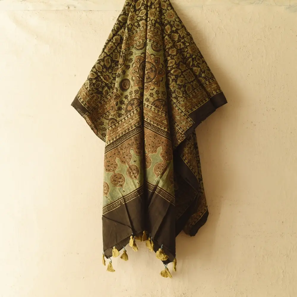 Shop Ajrakh Block Printed Pure Cotton Dupatta