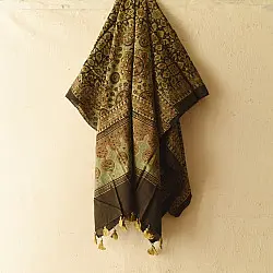 Sakhi . सखी | Ajrakh Block Printed Pure Cotton Dupatta  (19)