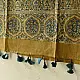 Ajrakh block print dupatta in pure cotton with earthy natural colors