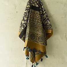 Sakhi . सखी ⁂ Ajrakh Block Printed Pure Cotton Dupatta (19)