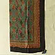 black ajrakh cotton square scarf red teal-blue diamond jaal block print red floral border hand block printed natural dyed scarf tassels