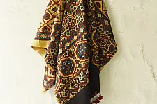 Sakhi . सखी ⁂ Ajrakh Block Printed Pure Cotton Dupatta (20)