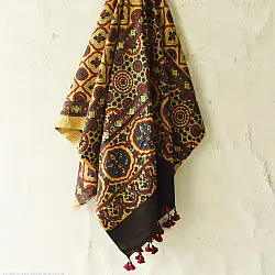 Sakhi . सखी ⁂ Ajrakh Block Printed Pure Cotton Dupatta (20)