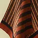 terracotta red brown ajrakh cotton square scarf vertical striped line block print hand block printed natural dyed scarf tassels