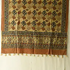 Sakhi . सखी ⁂ Ajrakh Block Printed Pure Cotton Dupatta (21)