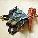indigo blue ajrakh cotton square scarf red cream floral block print jaal hand block printed natural dyed scarf tassels
