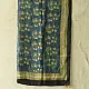 indigo blue ajrakh cotton square scarf red cream floral block print jaal hand block printed natural dyed scarf tassels