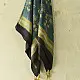indigo blue ajrakh cotton square scarf red cream floral block print jaal hand block printed natural dyed scarf tassels