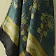 indigo blue ajrakh cotton square scarf red cream floral block print jaal hand block printed natural dyed scarf tassels