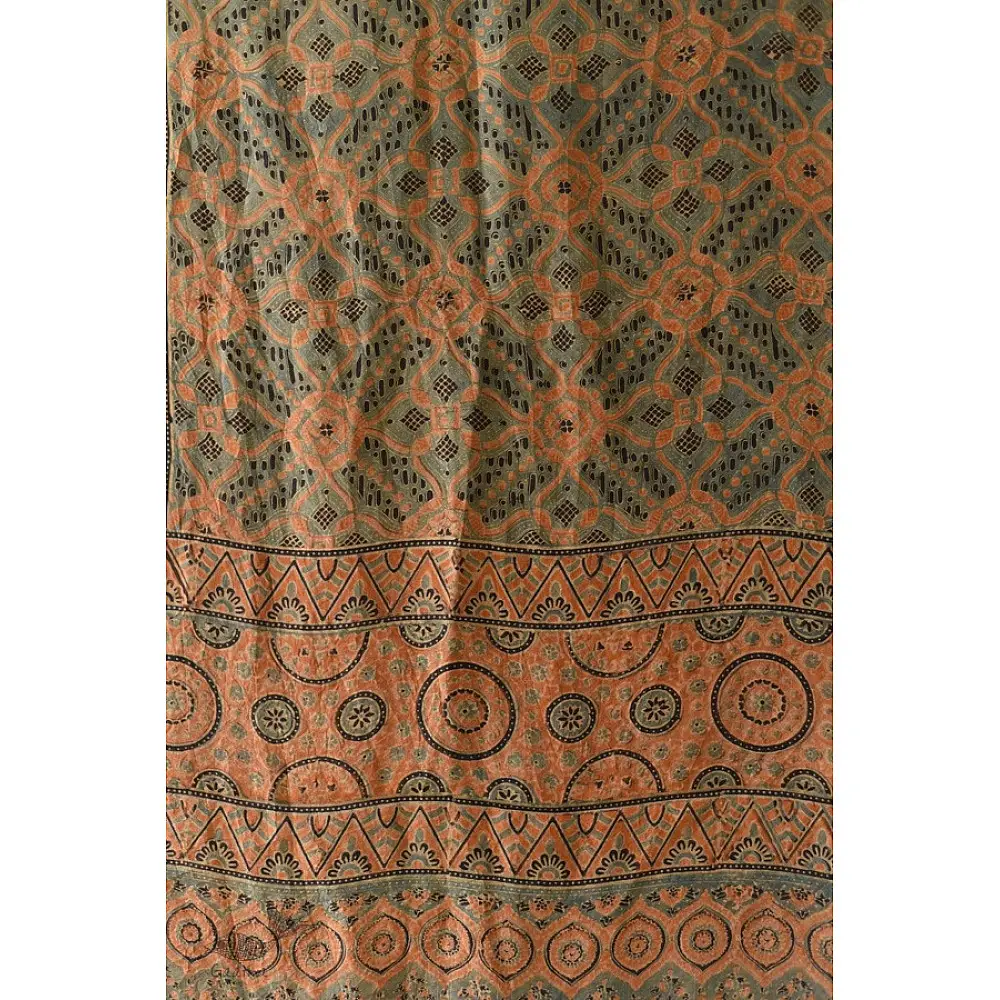 buy Ajrakh Mulberry Silk Dupatta