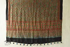Ajrakh Mulberry Silk Dupatta ~ Natural Dyed - L