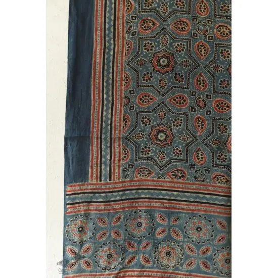 buy Ajrakh Block Printed Mulberry Silk Dupatta