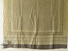Ajrakh Natural Dyed ~ Mulberry Silk Dupatta - Beige & Brown