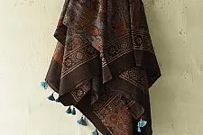 Sakhi . सखी ⁂ Ajrakh Block Printed Pure Cotton Dupatta (22)