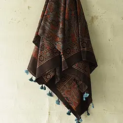 Sakhi . सखी ⁂ Ajrakh Block Printed Pure Cotton Dupatta (22)