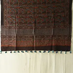 Sakhi . सखी ⁂ Ajrakh Block Printed Pure Cotton Dupatta (22)