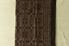 Neelanjana . नीलांजना ~ Square Ajrakh Silk Scarf - Black