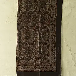 Neelanjana . नीलांजना ~ Square Ajrakh Silk Scarf - Black