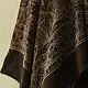 deep brown ajrakh cotton square scarf large floral mandala geometric block print hand block printed natural dyed scarf tassels