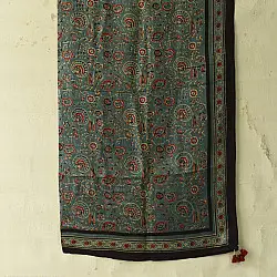 Neelanjana . नीलांजना ~ Square Ajrakh Silk Scarf - Flower Motif
