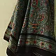 teal indigo ajrakh cotton square scarf red cream floral jaal vine block print hand block printed natural dyed scarf tassels