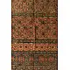 Multi-coloured Ajrakh pure cotton dupatta with layered resist dye patterns