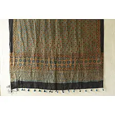 Ajrakh Mulberry Silk Dupatta - G