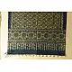 Dual-toned Ajrakh cotton dupatta in green and indigo with intricate detailing