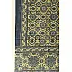 Dual-toned Ajrakh cotton dupatta in green and indigo with intricate detailing