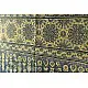 Yellow and indigo Ajrakh dupatta with artisan hand block print design
