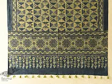 Sakhi . सखी ~ Ajrakh Block Printed Pure Cotton Dupatta (G)