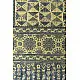 Yellow and indigo Ajrakh dupatta with artisan hand block print design