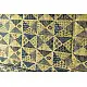 Yellow and indigo Ajrakh dupatta with artisan hand block print design