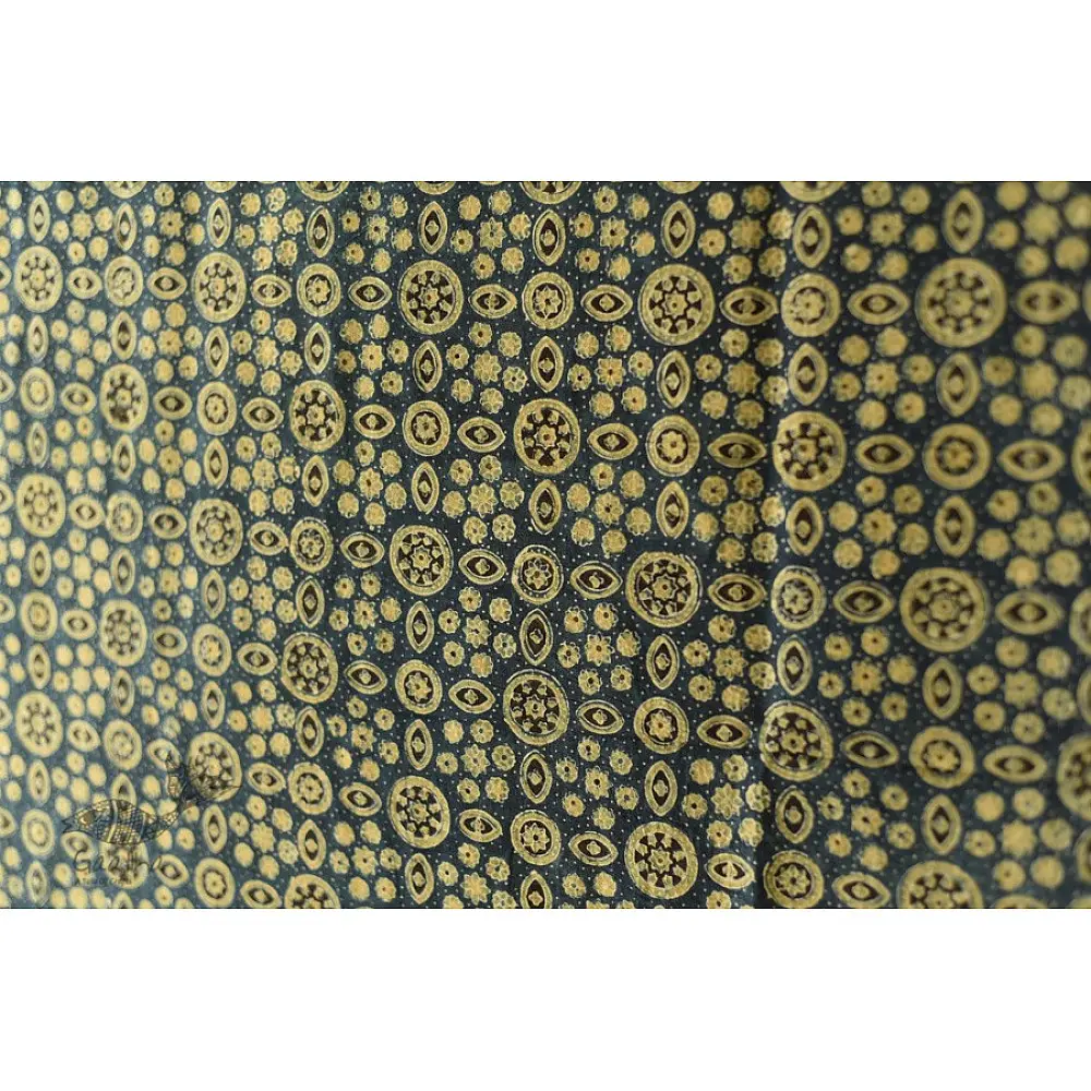Yellow and Indigo dual-toned Ajrakh dupatta with natural dye finish